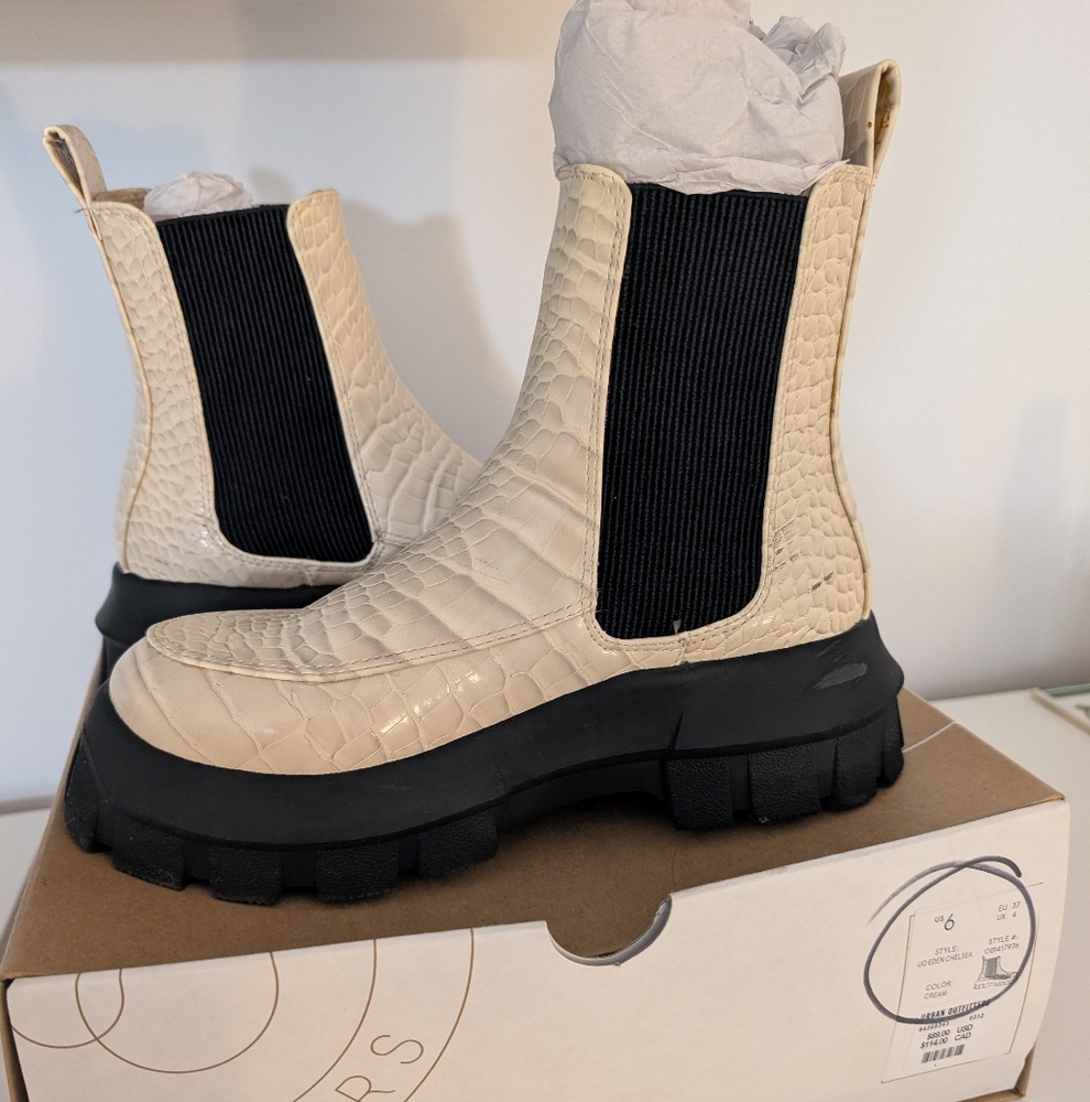 Urban Outfitters | Eden Chelsea Boot Color: Cream